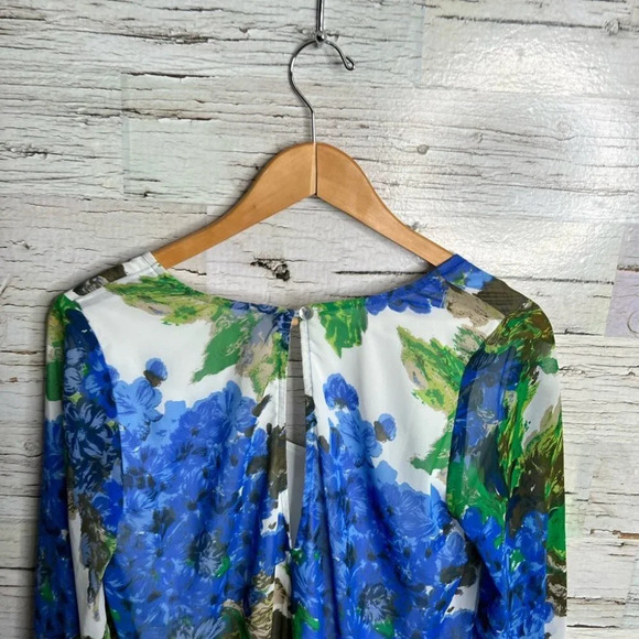 Show Me  Your Mumu Donna Michelle Tunic Dress Medium Blue Floral - Picture 7 of 8